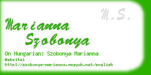 marianna szobonya business card